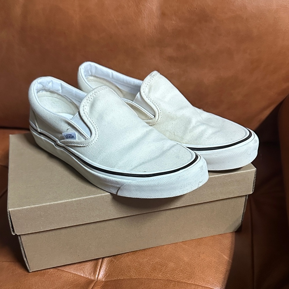 Vans Slip-On Sneakers White with Black Trim